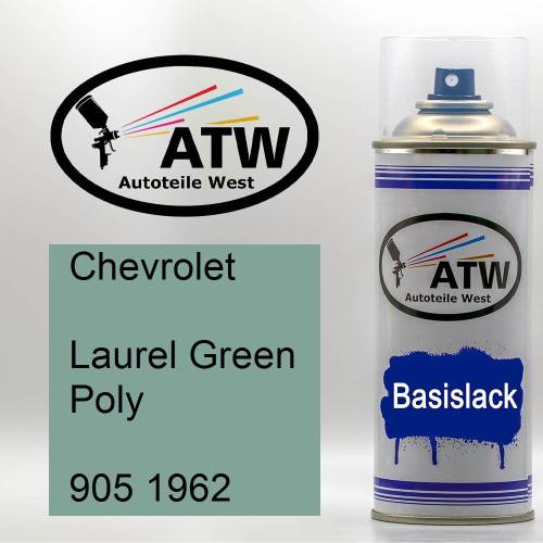 Chevrolet, Laurel Green Poly, 905 1962: 400ml Sprühdose, von ATW Autoteile West.